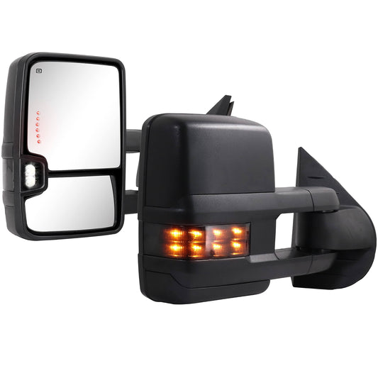 Towing Mirrors For 2007 2008 2009 2010 2011 2012 2013 Chevy Silverado Suburban Tahoe Avalanche Gmc Sierra Yukon With Power Glass Turn Signal