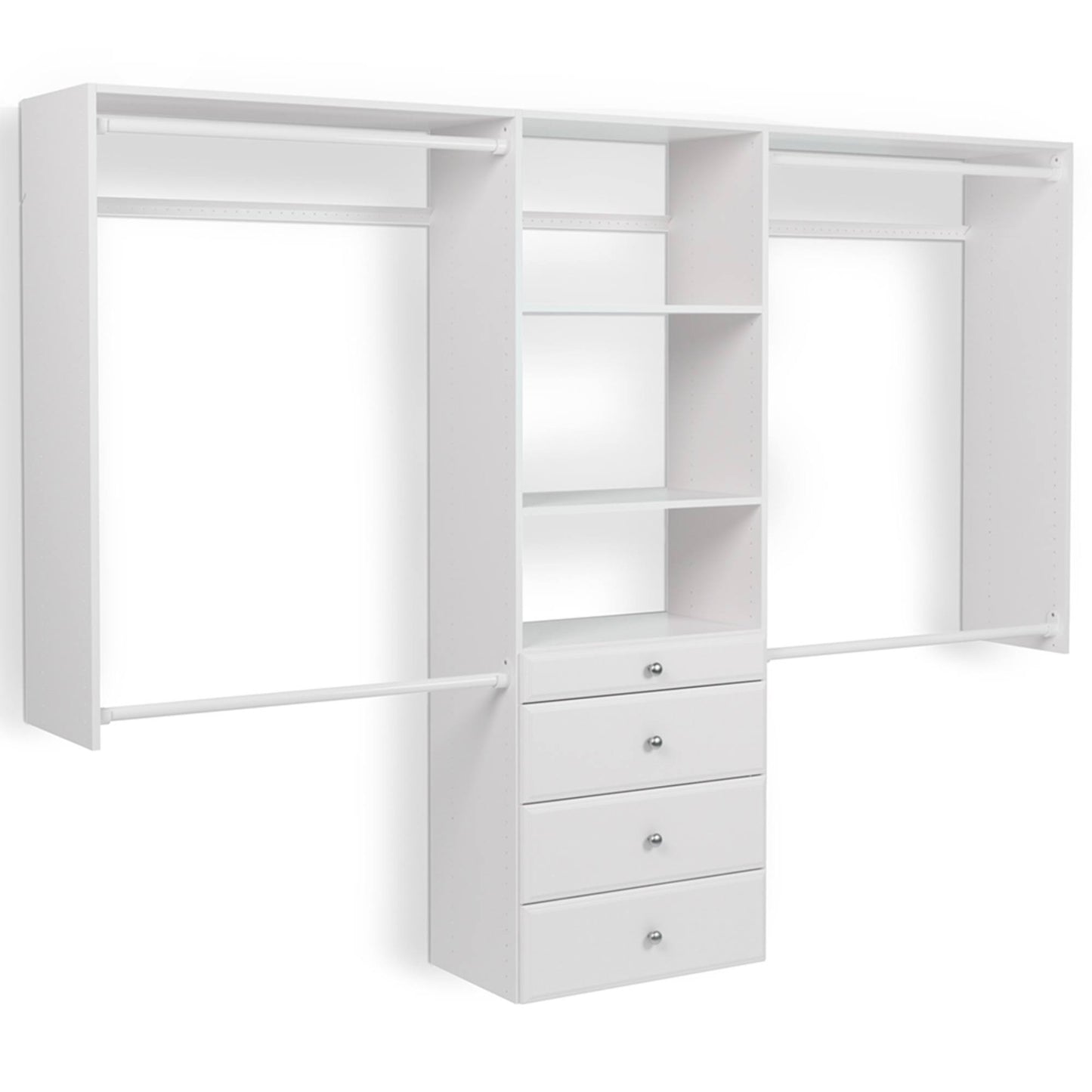 Tower Closet Storage Organizer With Shelves And Drawers - White