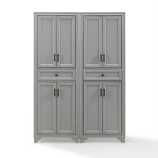 Tara 2-Piece Distressed Gray Pantry Set