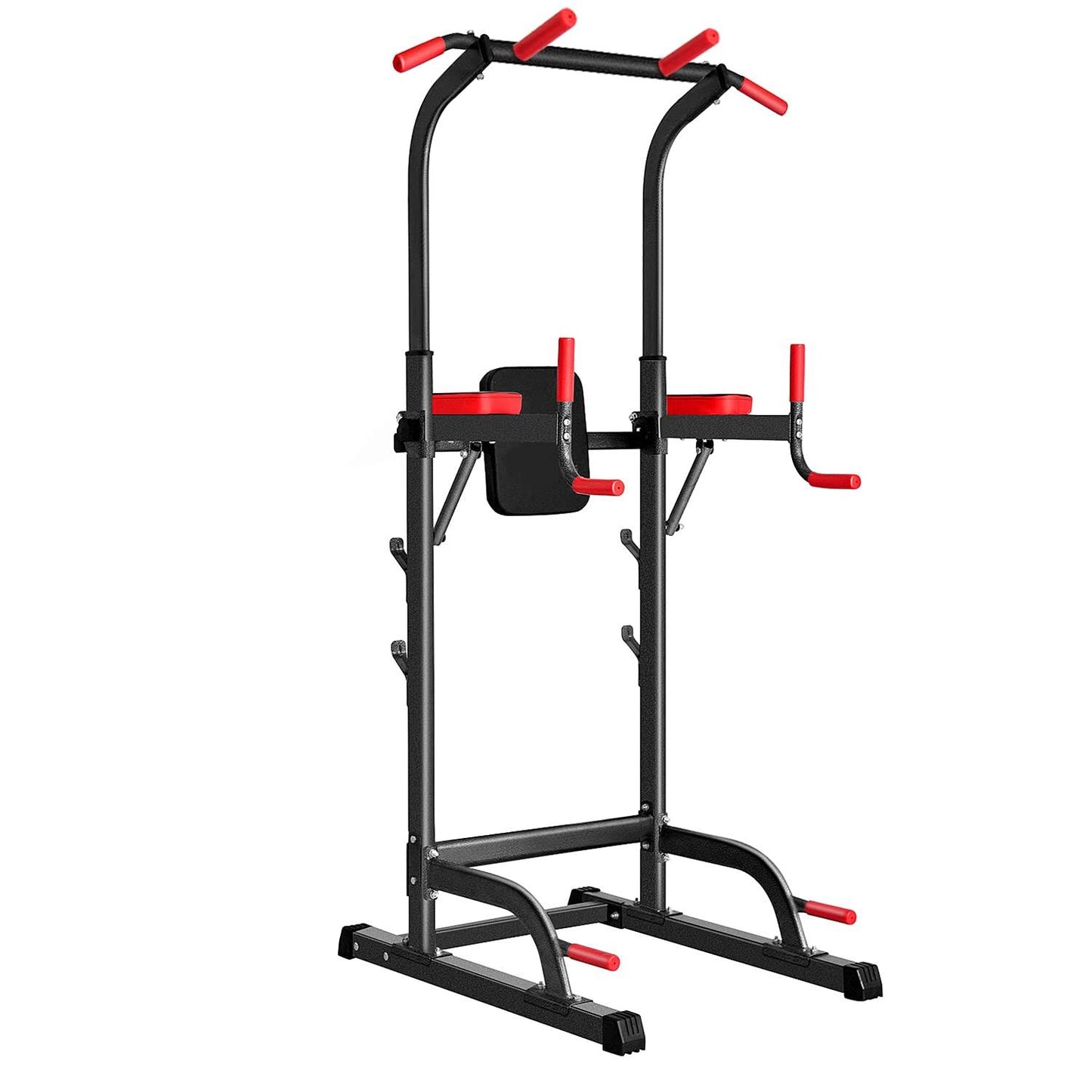 Tower Dip Station Pull Up Bar Station & Multi-Function Gym Equipment For Home Strength Training Adujustable Height Up To 85.5" Load 350lbs