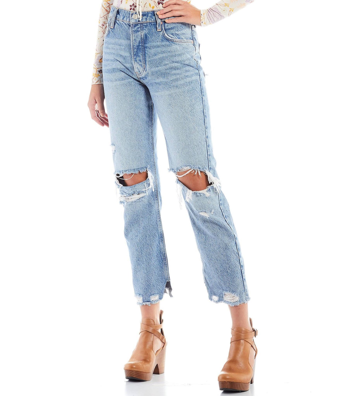 Tapered Baggy Boyfriend Jeans - Mid Century Blue - Size 25