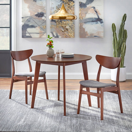 Tania 3pc Dining Set, Dark Gray