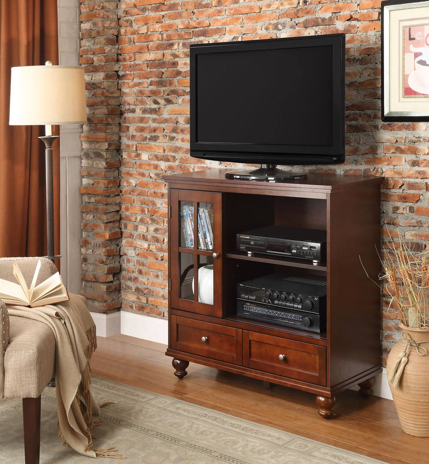 Tahoe Highboy Tv Stand, Dark Walnut