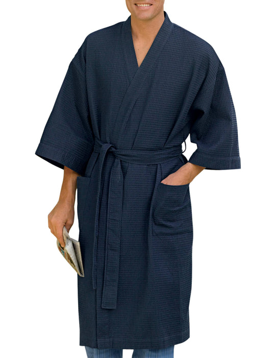 Tall Waffle-Knit Kimono Robe