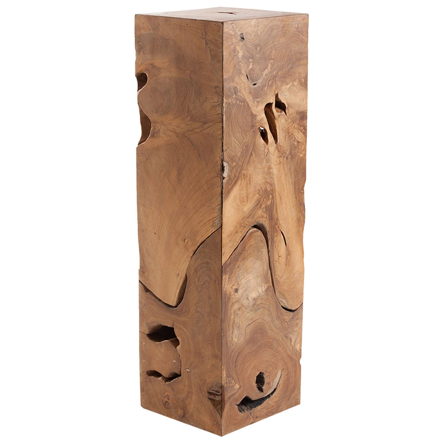 Teak Slice Large Square Pedestal