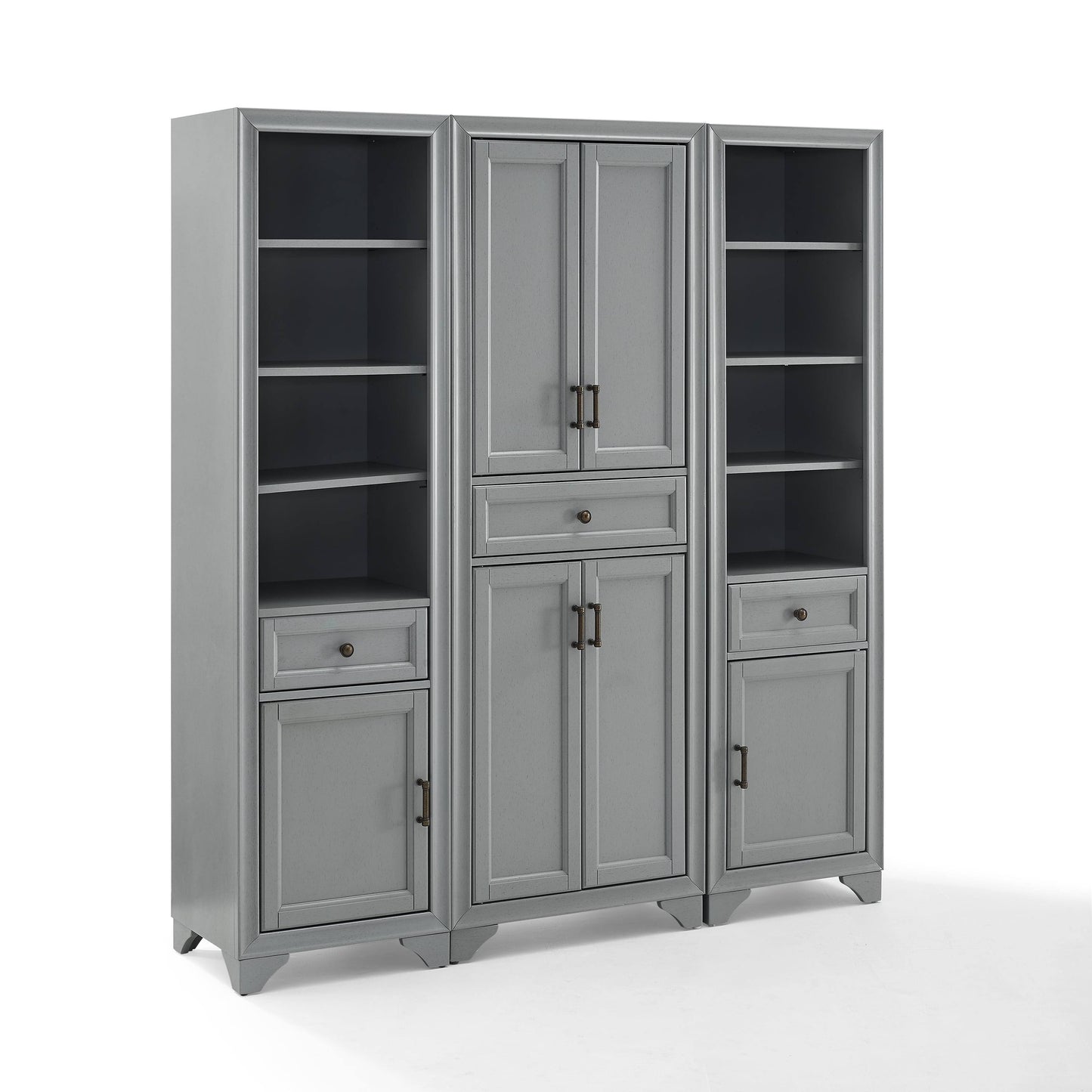 Tara 3-Piece Distressed Gray Pantry Set