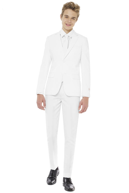 Teen Boys White Knight Solid Suit - White