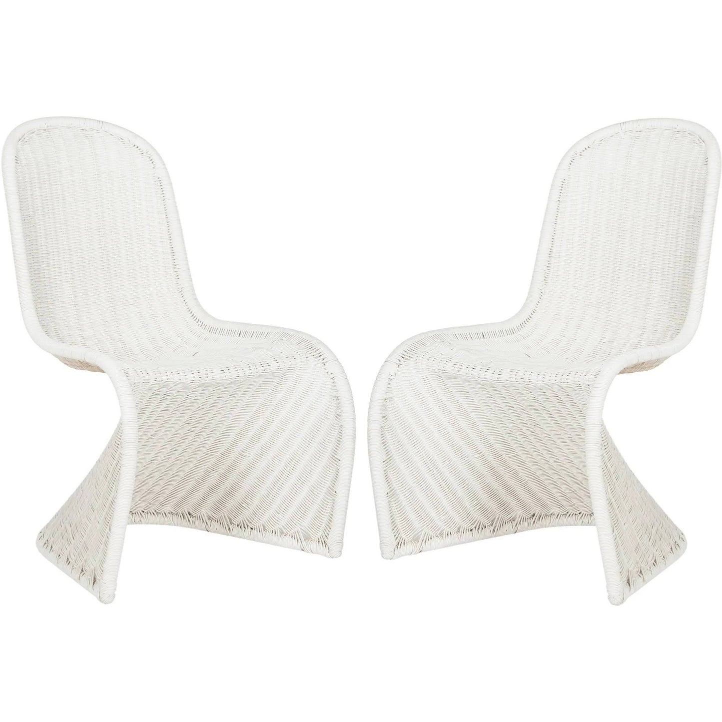 Tana White Wicker Side Chair - Set Of 2