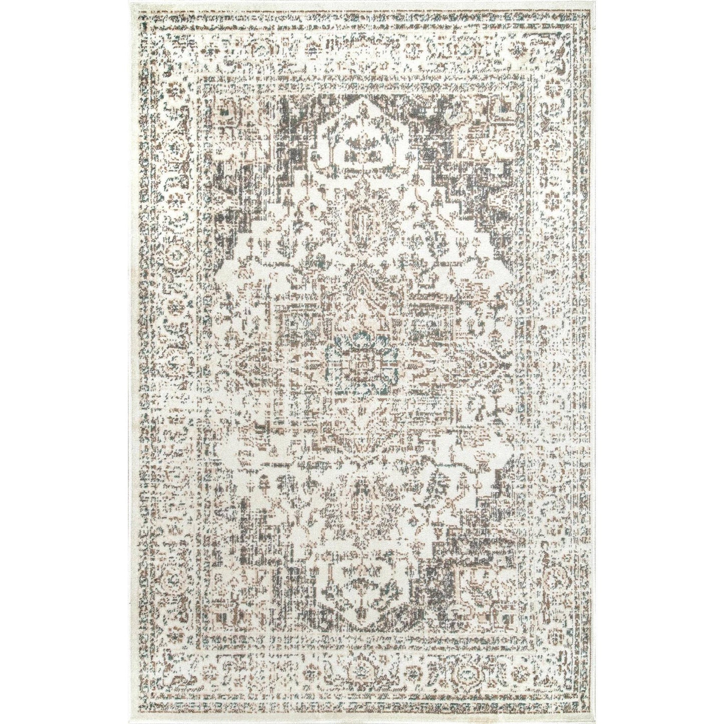 Tanith Vintage Area Rug, 6' 7" X 9', Cream