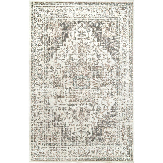 Tanith Vintage Area Rug, 6' 7" X 9', Cream