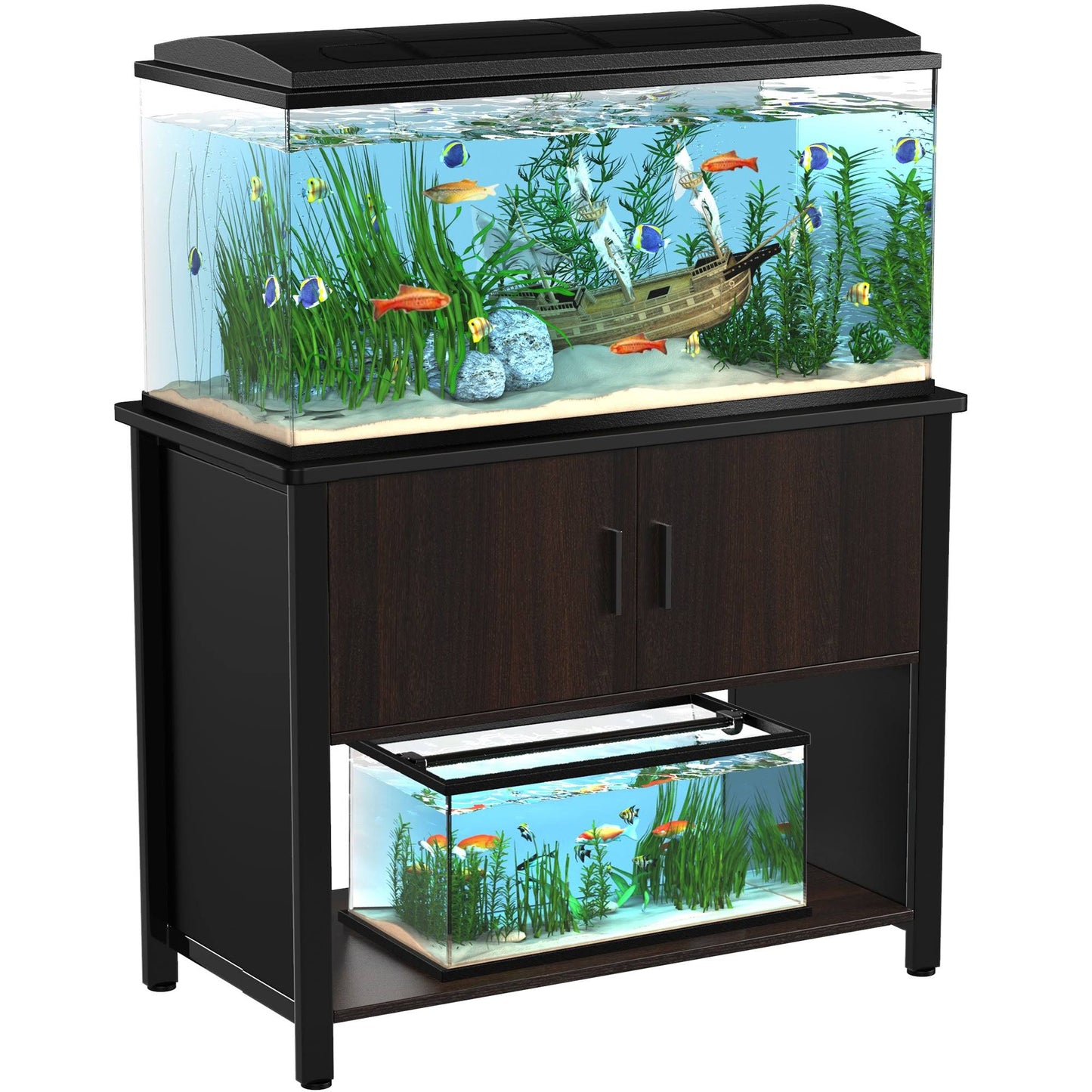 Tank Stand Metal Aquarium Stand With Cabinet For 40 Gallon Aquarium