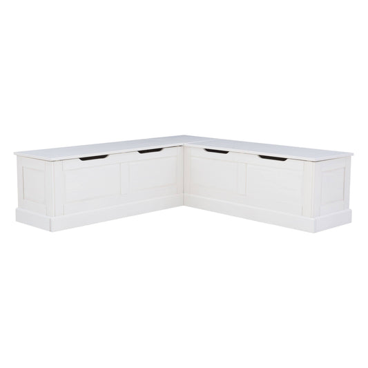 Tobin Backless Two Tone Breakfast Nook Natural And White