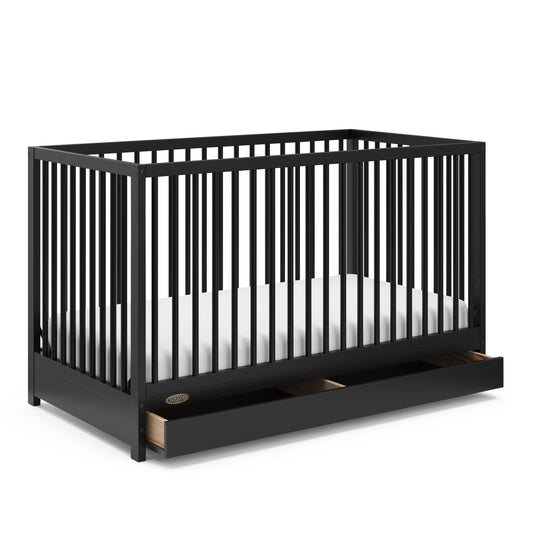 Teddi 5-In-1 Convertible Crib With Drawer - Black