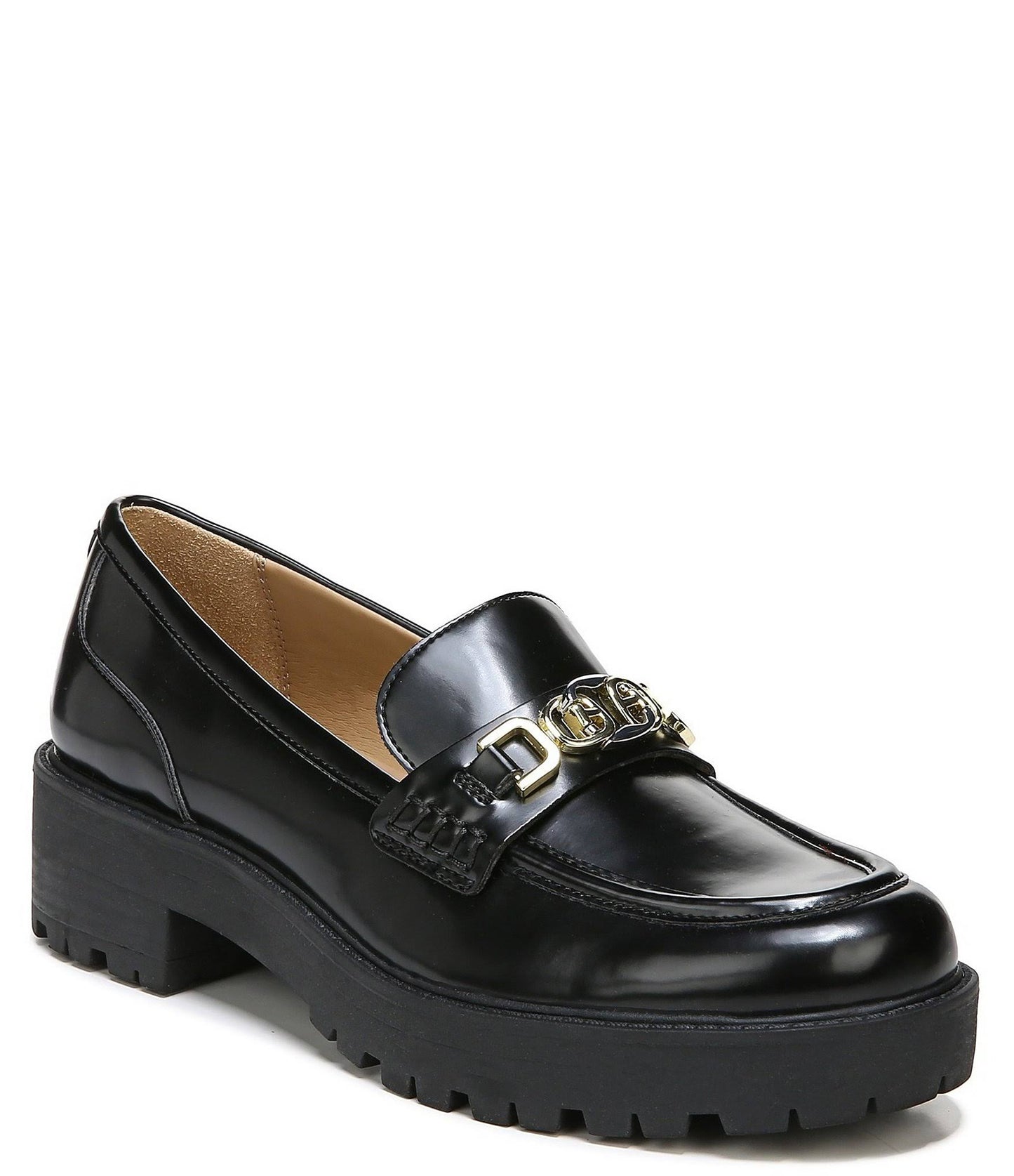 Teagan Lug Sole Loafer Black Patent 8.5