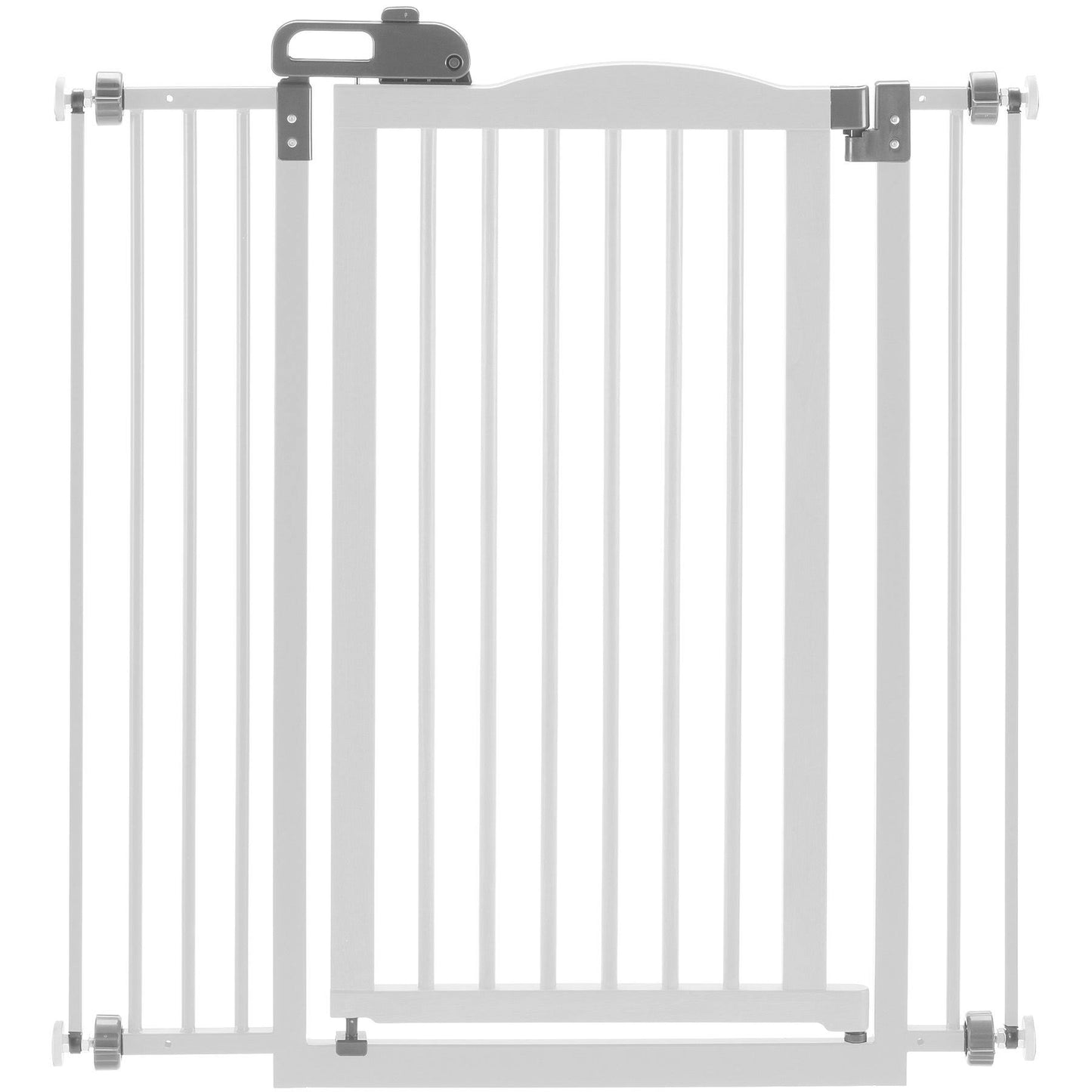 Tall One Touch Pressure Mounted Pet Gate, White