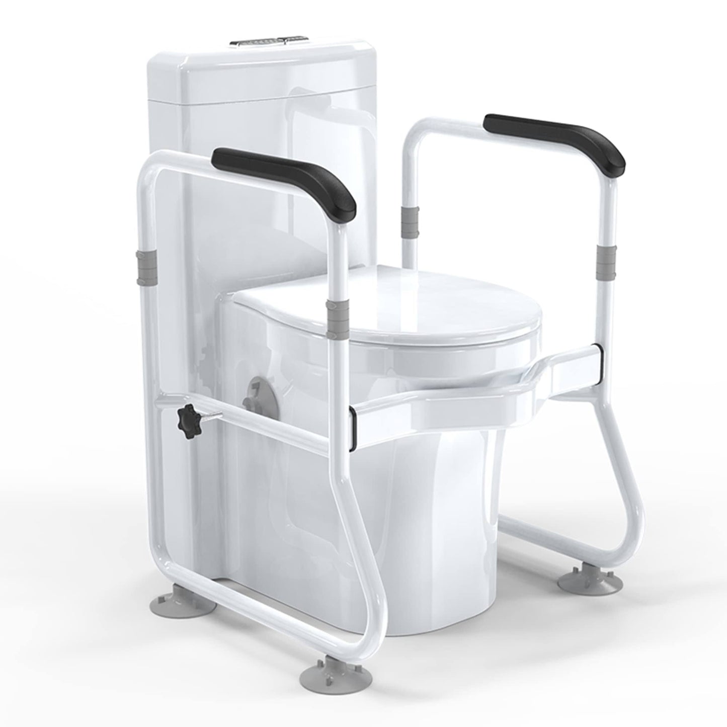 Toilet Safety Frame & Rails, Stability Bathroom Handrails Assist Grab Bar Handles & Railings For Elderly, Senior, Handicap & Disabled, Height &