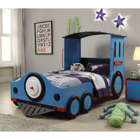 Tobi Train Bed - Twin Blue/Red/Black