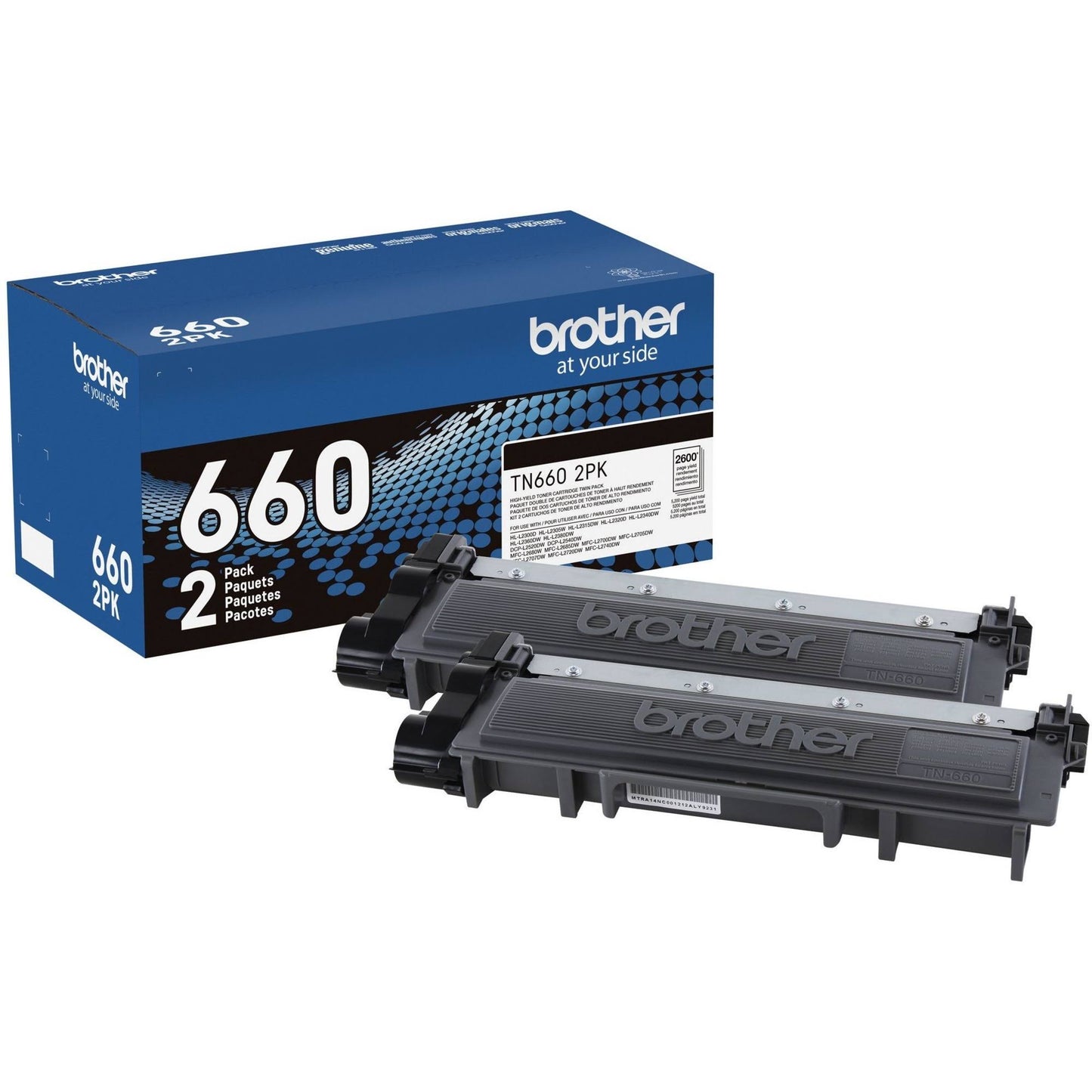 Tn6602pk Black Toner Cartridge, High Yield, 2/Pack