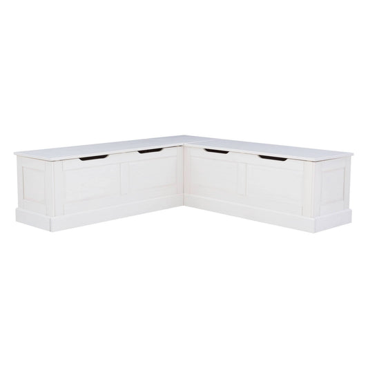 Tobin Backless Corner Breakfast Nook, White