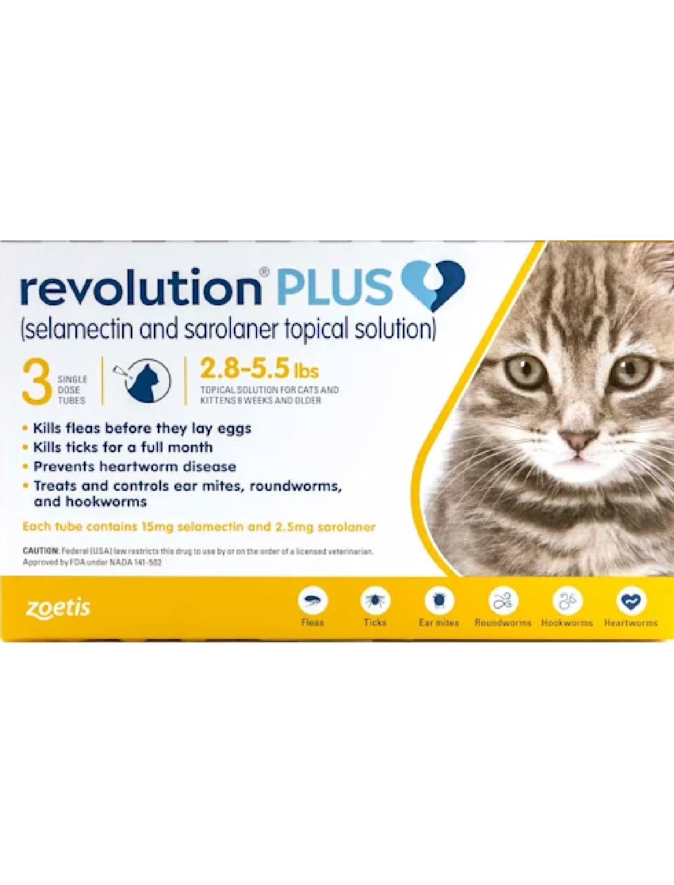 Topical Solution 2.8-5.5lbs Cat, 3 Month Supply