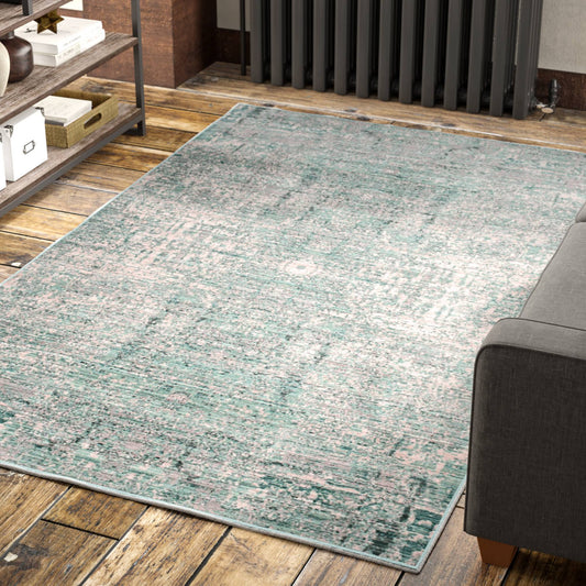 Teal Area Rug 17 Stories Rug Size: Square 6'7"