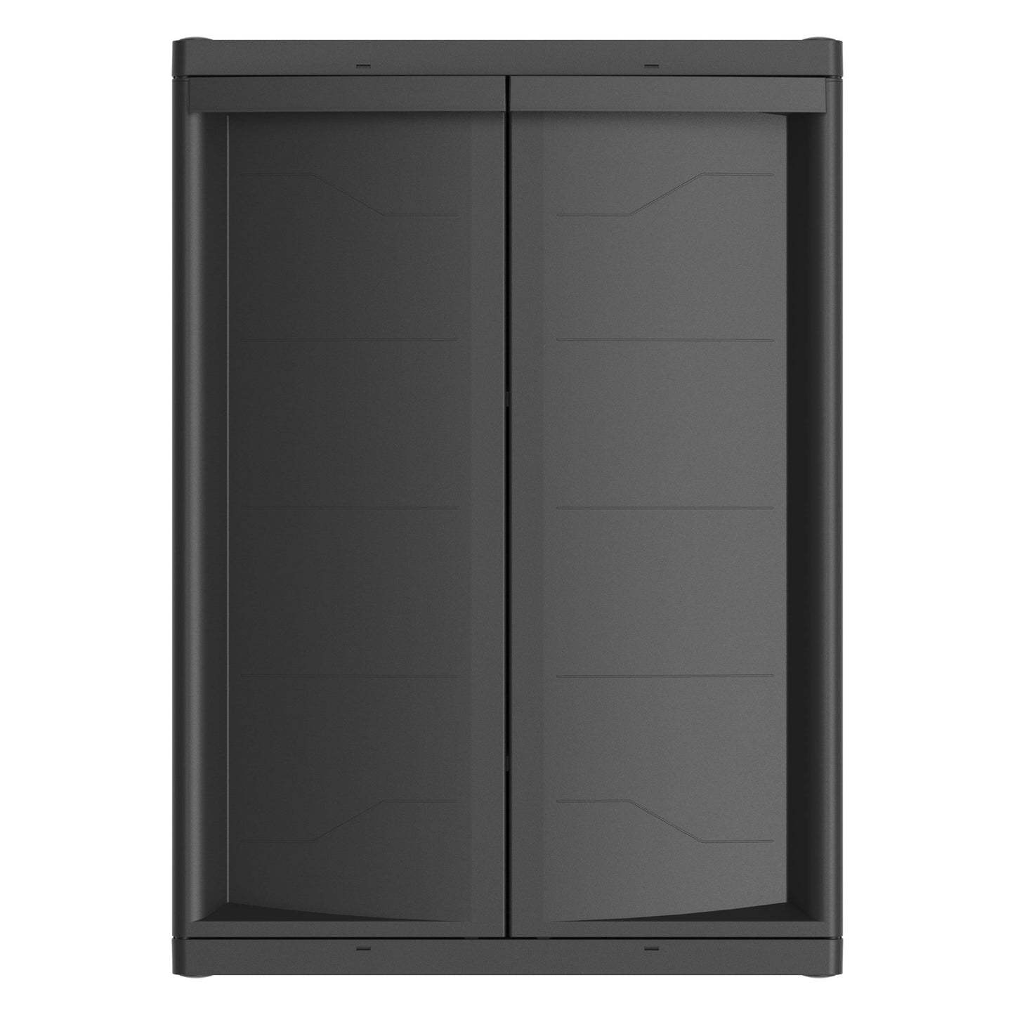 Tough Plastic Garage Storage Cabinet 2 Shelf 18.5d X 25.47w X 35.43"H, Black