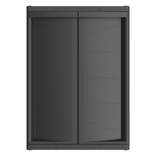 Tough Plastic Garage Storage Cabinet 2 Shelf 18.5d X 25.47w X 35.43"H, Black