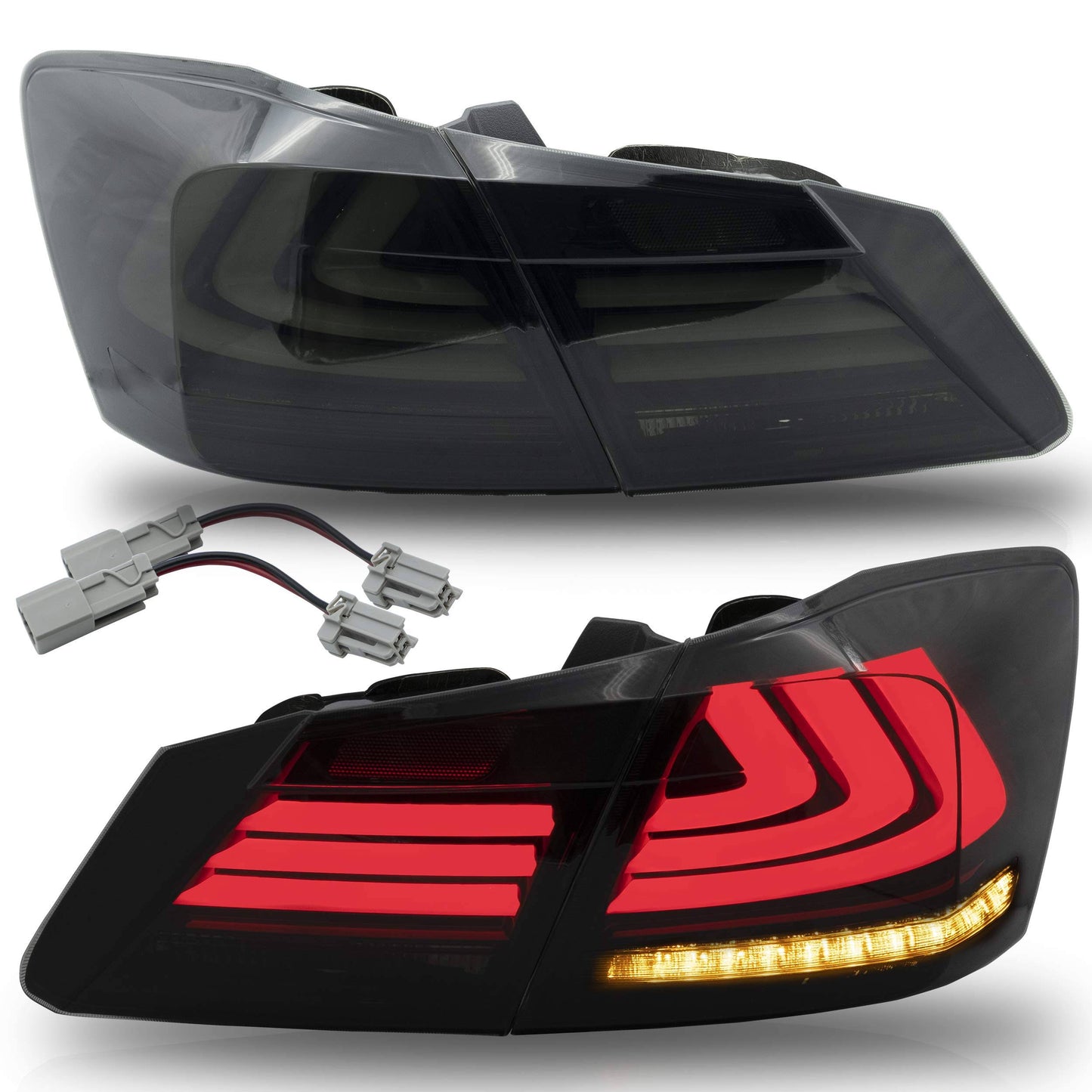 Tail Lights Assembly Fit For 2013 2014 2015 Honda Accord, Taill Lamp Assembly With Sequential Turn Signal, Full Led, Plug-And-Play,Smoked(Not