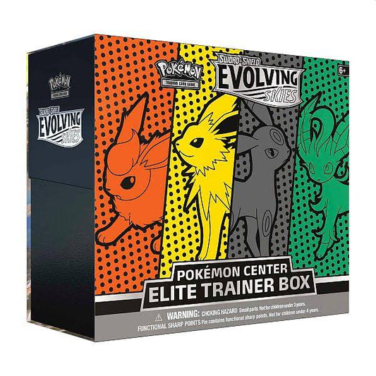 Tcg Sword & Shield Evolving Skies Pokémon Center Elite Trainer Box (Flareon/Jolteon/Umbreon/Leafeon)