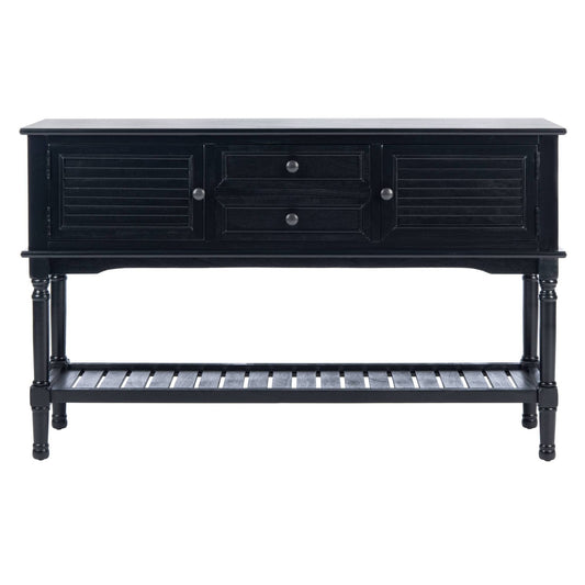 Tate 2drw 2 Door Console Table - Black