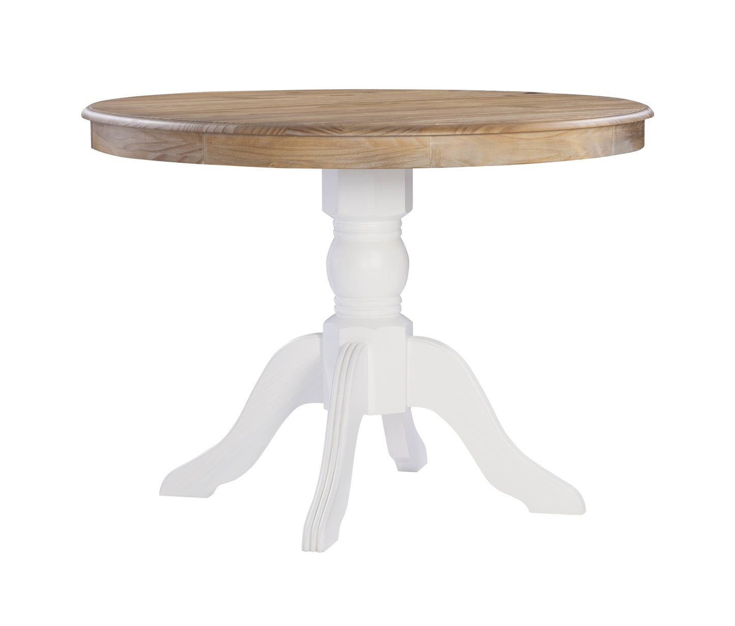 Tobin Pedestal Dining Table, Natural And White