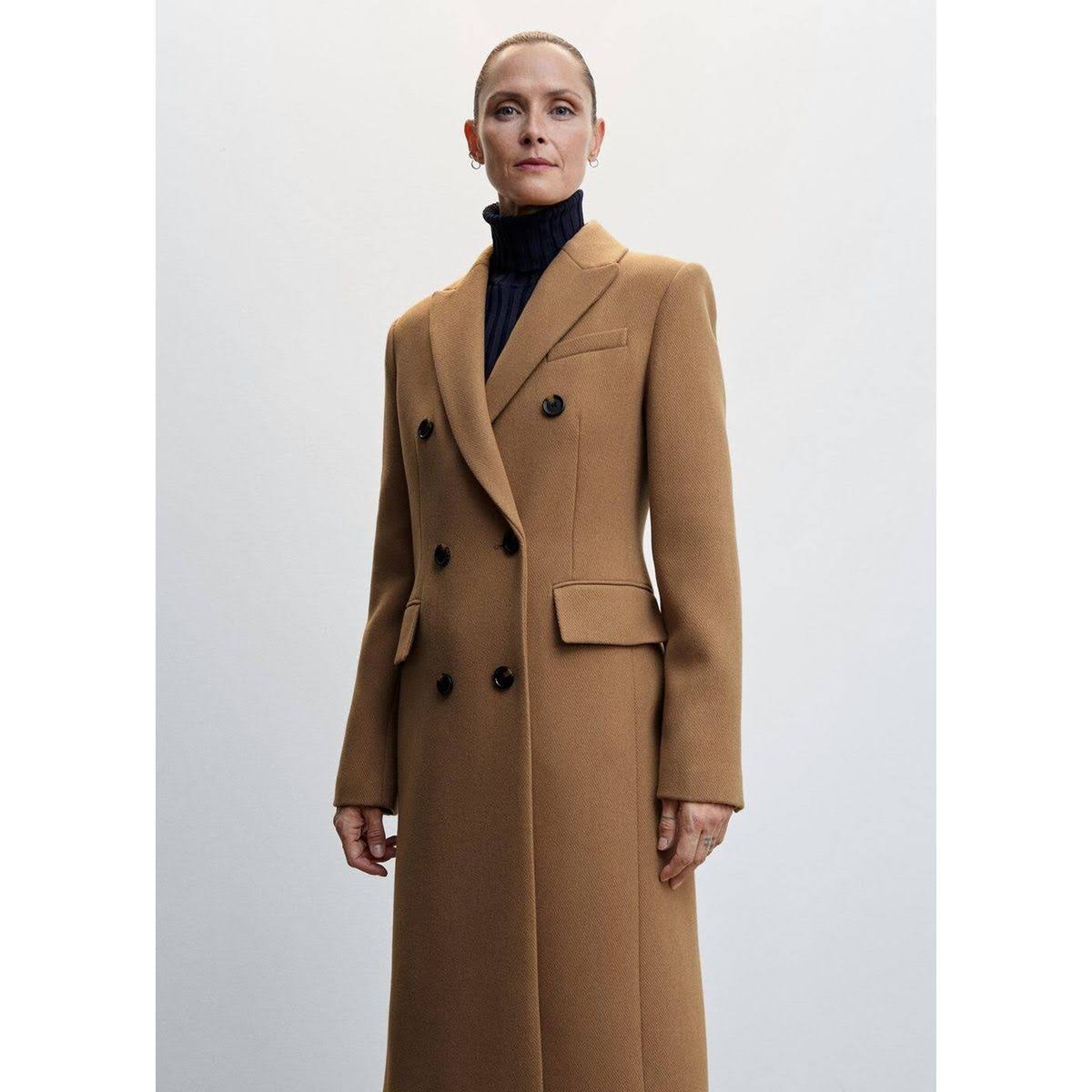 Tailored Wool Coat Medium Brown - S - Women