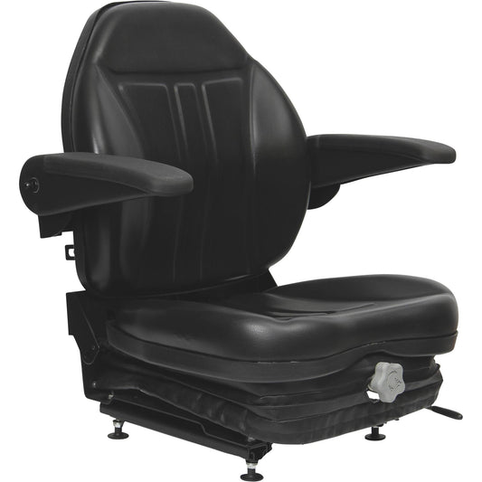 Talon Highback Suspension Seat With Folding Armrests - Black, Model 36o0obk02un