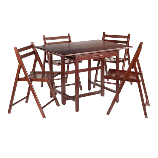 Taylor 5-Pc Set Drop Leaf Table W/ 4 Folding Chairs