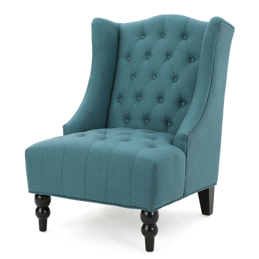 Teal Home Toddman High-Back Fabric Club Chair