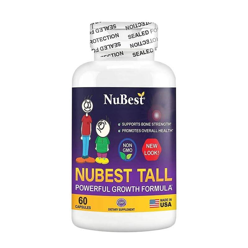 Tall, Height Growth Supplement, Help Children (5+) And Teens Grow Taller & Healthier, For Kids Who Do Not Drink Milk Daily, 60 Capsules (Pack