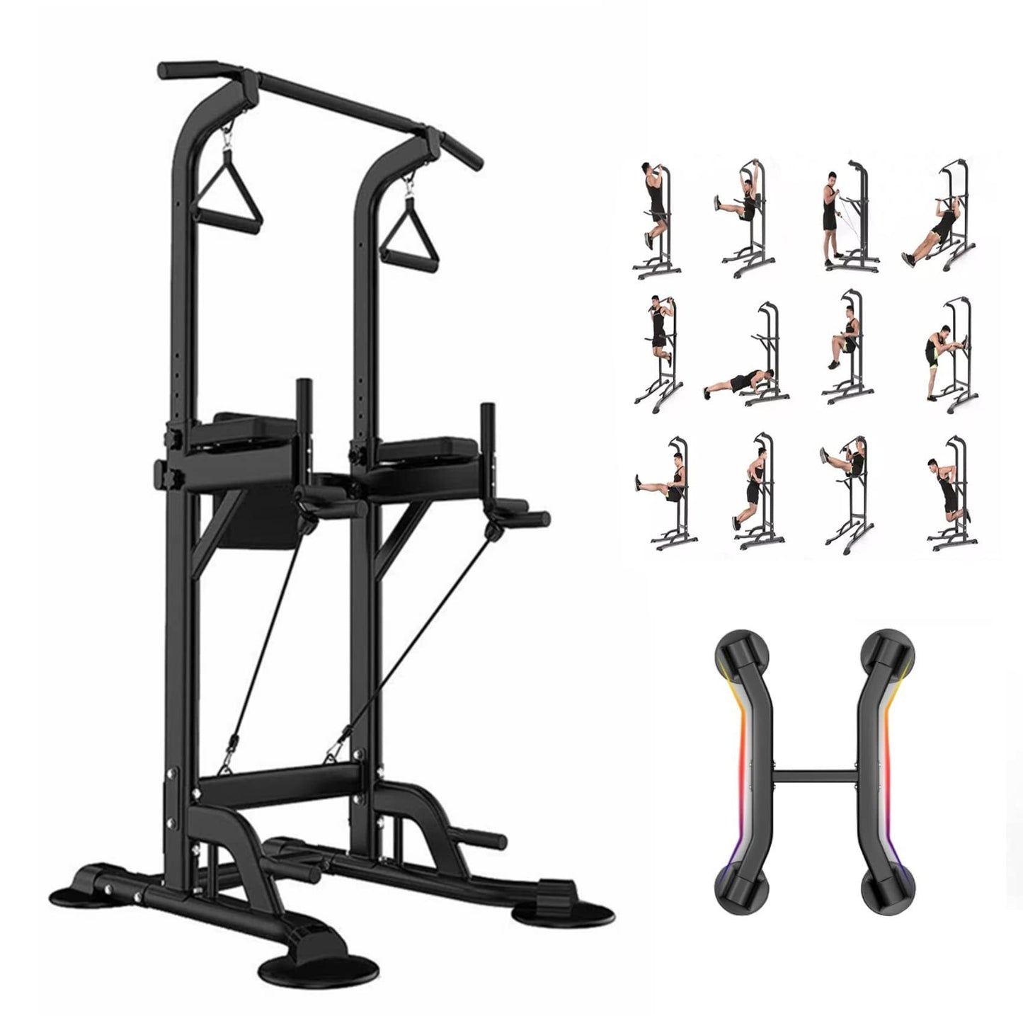 Tower Dip Station Pull Up Bar Exercise Tower Adjustable Pull Up Station Pull Up Tower Bar For Home Gym