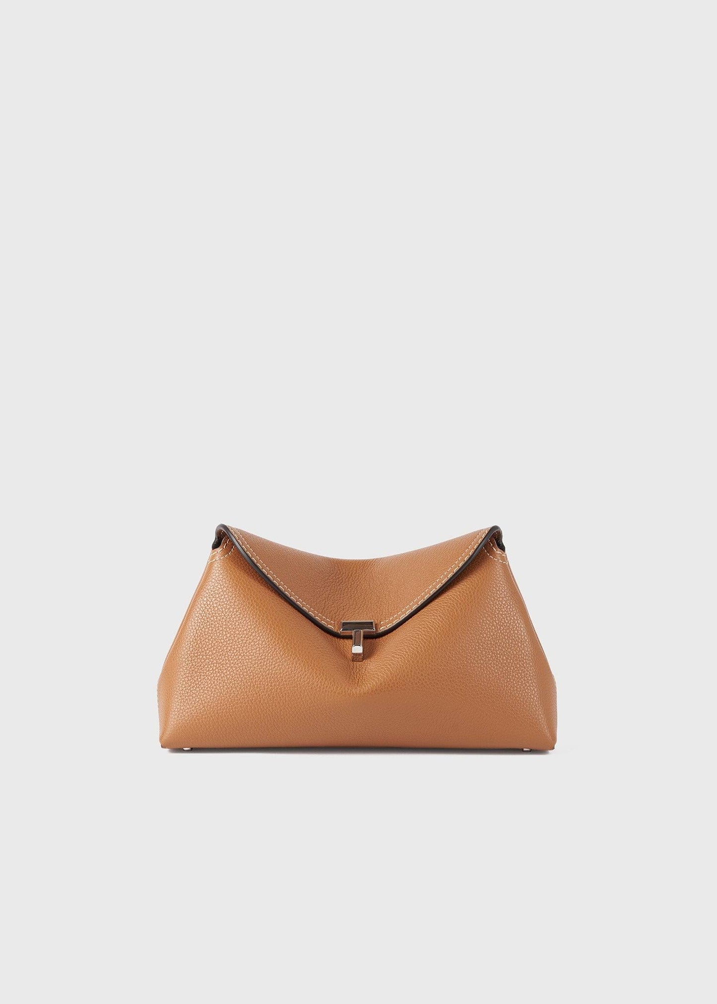 T-Lock Pebbled Leather Clutch Bag