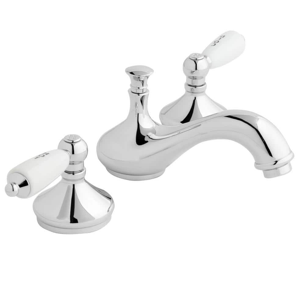 Teapot 8 In. Widespread 2-Handle Low-Arc Bathroom Faucet In Brushed Nickel