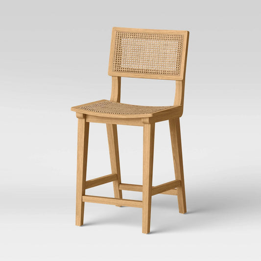 Tormod Backed Cane Counter Height Barstool Natural - Project 62