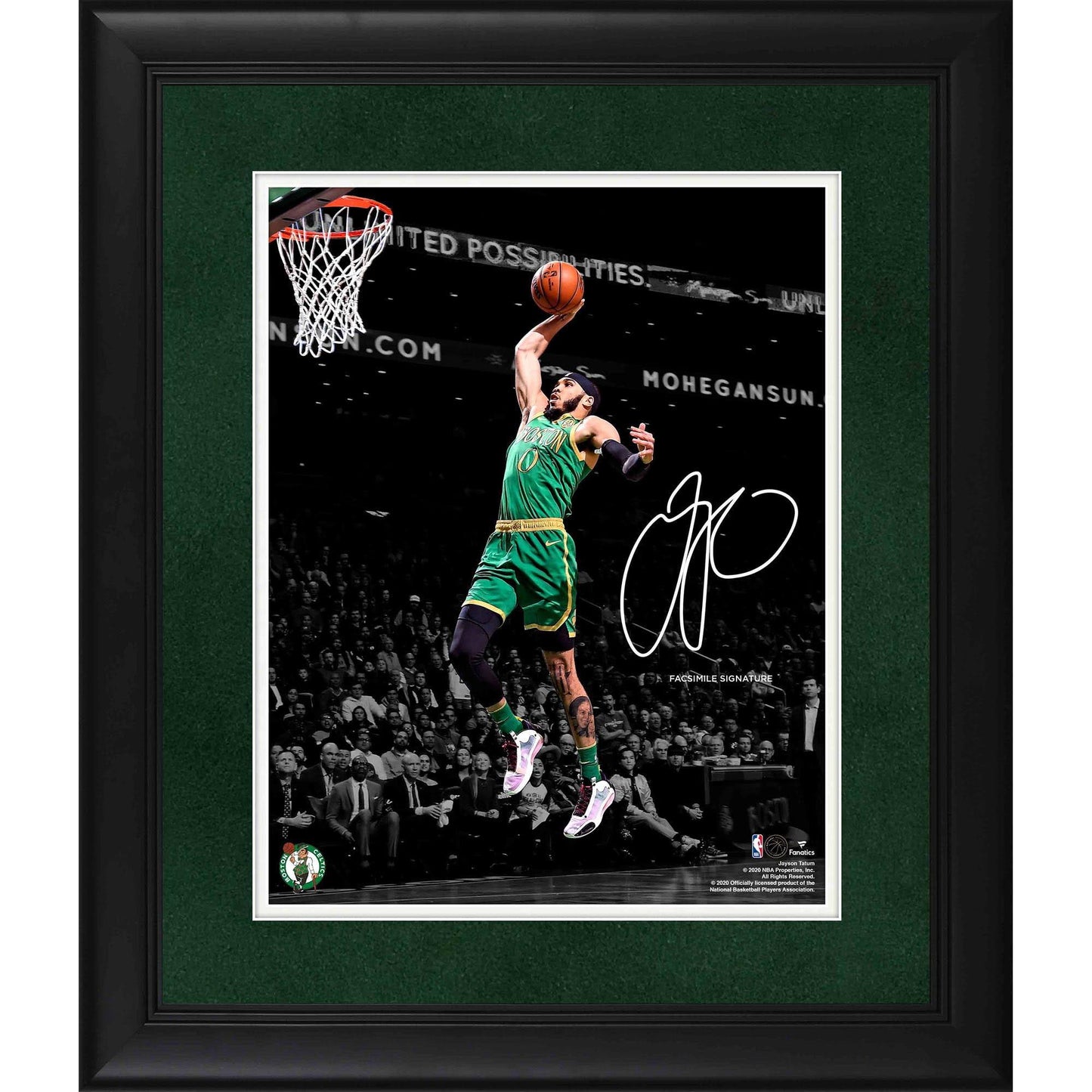 Tatum Boston Celtics Framed 11" X 14" Spotlight Photograph - Facsimile Signature