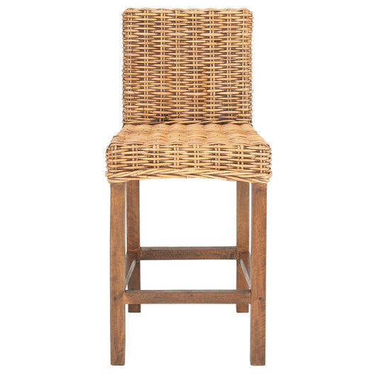 Tobie Rattan Counter Stool Honey Brown Wash