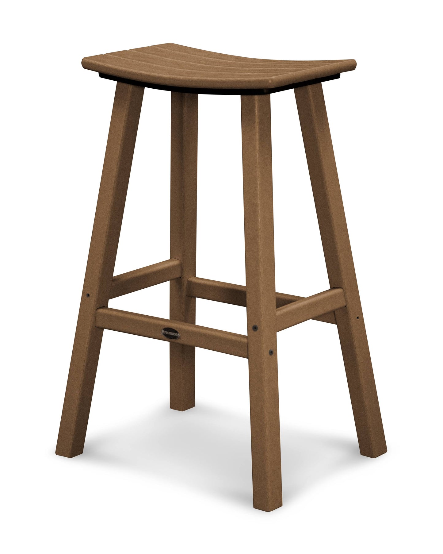 Teak 24" Traditional Saddle Bar Stool