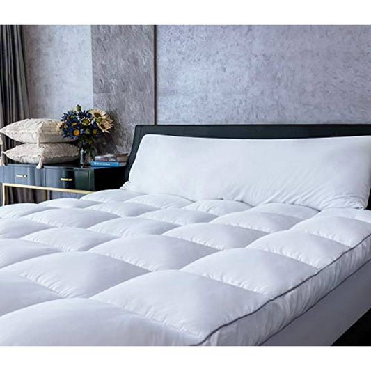 Topper Queen Cooling Plush Pillow Top Mattress Pad Bed Topper, Hotel Quality Down Alternative Pillow Topper