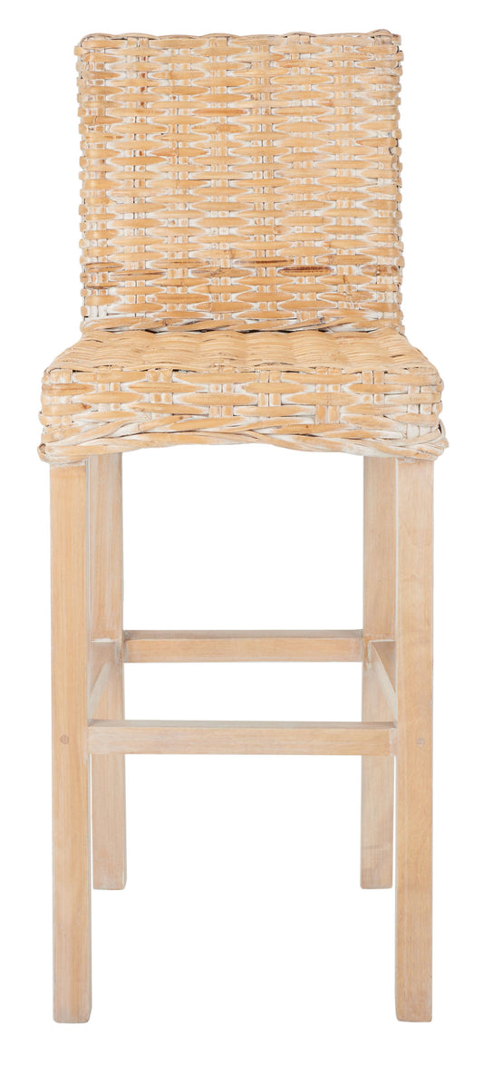 Tobie Rattan Bar Stool - Natural White Wash