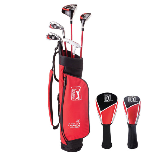 Tour G1 Series Red Kids Golf Club Set| Golf Clubs And Sets For Heights 4'1"-4'8" | Complete Golf Club Set W/Golf Driver, Putter & Golf Bag| Kids