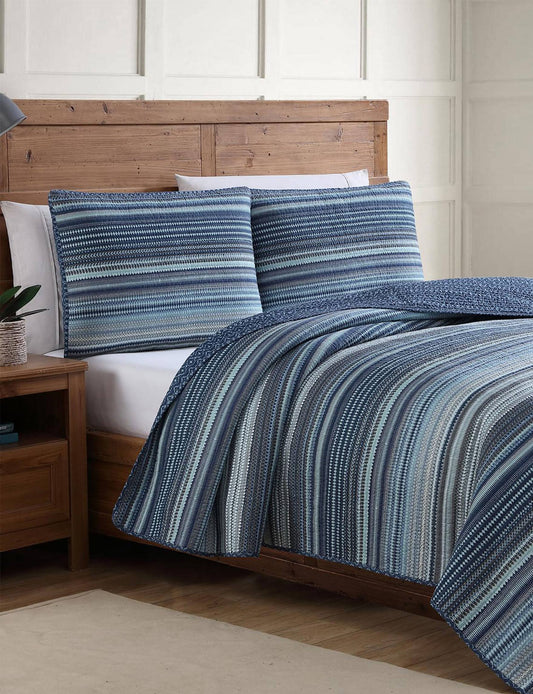 Taj Quilt Set - Multi Stripe - Twin