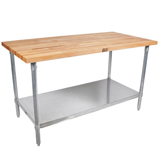 Top 48" X 30" Work Table With Galvanized Legs & Undershelf, (Jns09)