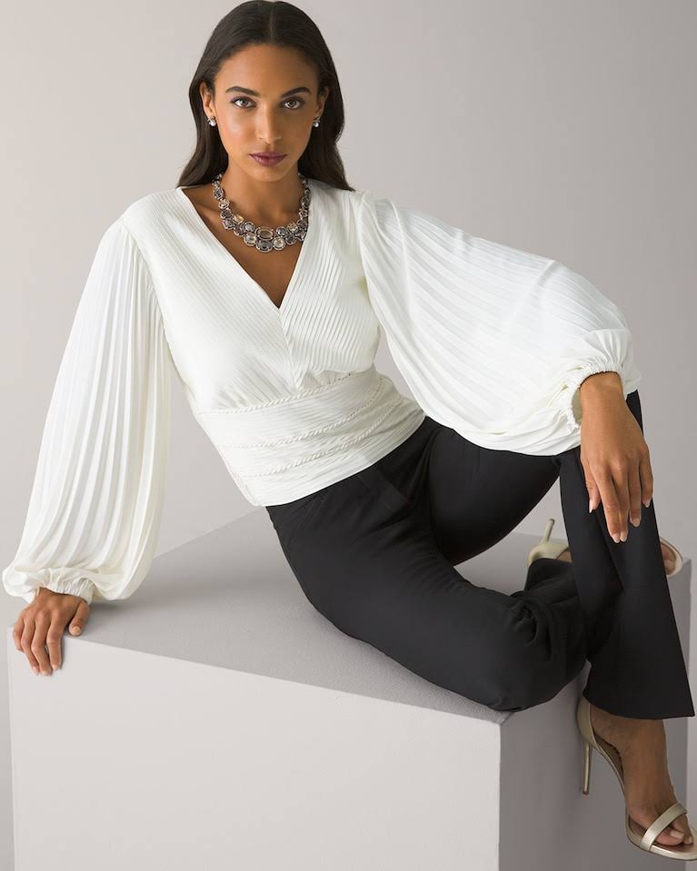 Tops | Whbm Formal White Blouse | Color: White | Size: 14 | Ptrandahl's Closet