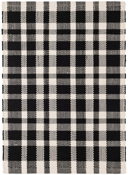 Tattersall Indoor - Outdoor Black Area Rug